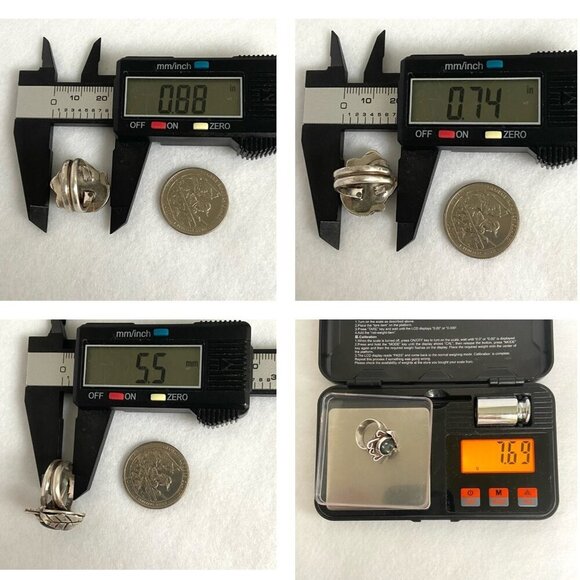 VTG Sterling Silver 925 Southwest Style Oval Deep Green Bloodstone Ring Sz 4.5 - Picture 10 of 16